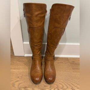 Size 8 Jessica Cline knee high fashion boots
